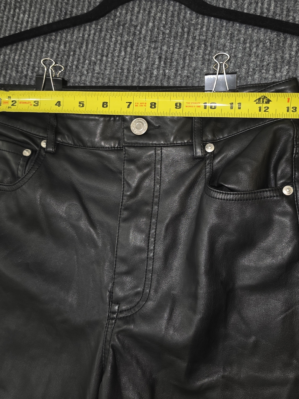 Zara Black Faux Leather Straight-Leg Pants - Picture 2 of 9